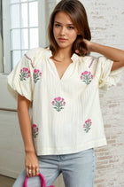 Embroidered Detail Top