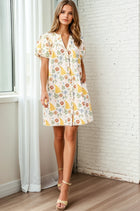 Floral Print Button Down Dress