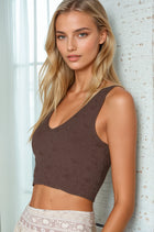 Lace V-Neck Tank - Mocha