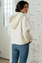 Teddy Button Hooded Sweater - Cream