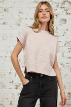 Checker Pattern Dolman Sweater - Oatmeal