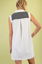 Collared Color Block Mini Dress