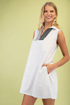 Collared Color Block Mini Dress