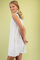 Collared Color Block Mini Dress