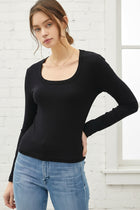 Scoop Long Sleeve Tee - Black