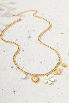 Multi Charm Necklace - Flowers, Bee, Heart