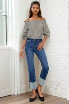 Gisela Mid Rise Crop Straight w/Cuff