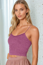 Double Lace Trim Cami - Mulberry