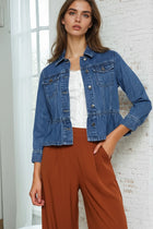 Peplum Denim Jacket - Medium Wash