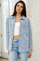 Vintage Wash Shacket - Light Denim