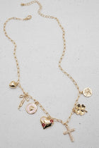 Cross Clover Heart Bow Charm Necklace