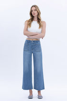 Maggie Patch Pocket Crop Wide Leg Jeans