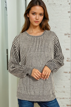 Curved Hem Sweater - Black