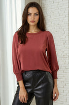 Stretch Satin Blouse - Sienna