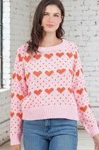 Heart Pattern Knit Sweater