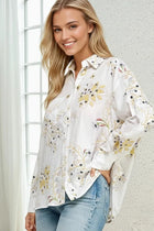 Paisley Flower Button Down Top