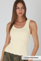 Textured Lace Tank - Butter Cream