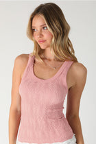 Textured Lace Tank - Pearl Blush
