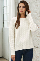 Ultra Soft Cable Sweater - Cream