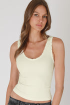 Reversible Scallop Edge Tank Top - Buttercream