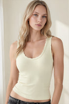 Reversible Scallop Edge Tank Top - Buttercream