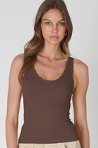 Reversible Scallop Edge Tank Top - French Roast