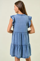 Tencel Ruffle Tiered Mini Dress