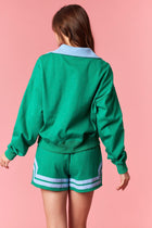 Bold Stripe Half Zip Sweatshirt
