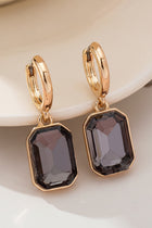 Stone Detail Huggie Hoops - 2 Colors