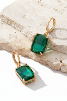 Stone Detail Huggie Hoops - 2 Colors