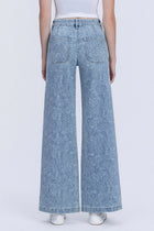 Olivia High Rise Floral Print Wide Leg Jeans