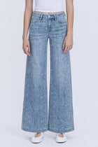 Olivia High Rise Floral Print Wide Leg Jeans