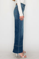 Frankie Tummy Control Wide Leg Jeans with Seam - Dark Wash