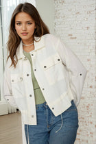 Collared 3/4 Tab Sleeve Jacket - Ecru