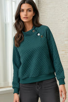 Quilted Mock Neck Sweatshirt