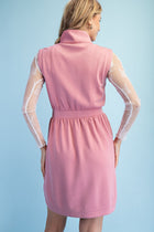 Zipper Front Mock Neck Mini Dress