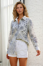 Bandana Print Button Down Top