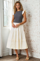 Ruffle Sleeve Tiered Midi Dress