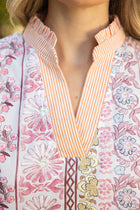 Floral Stripe Mini Dress
