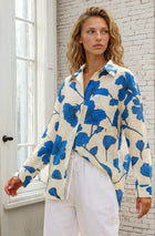 Floral Print Button Down Blouse