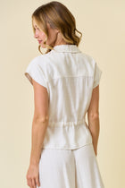 Zip Front Peplum Utility Top
