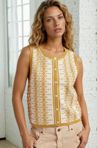 Geometric Print Sleeveless Sweater