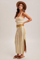 Geometric Print Sweater Midi Skirt