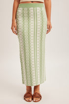 Geometric Print Sweater Midi Skirt