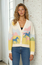 Pastel Horse Landscape Cardigan