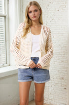 Crochet Knit Cardigan - Off White