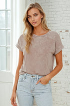 Washed Knit Top - Cocoa