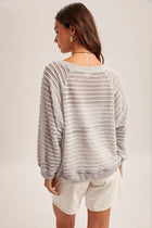 Textured Boatneck Raglan Sleeve Top