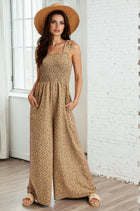 Ditsy Floral Smocked Jumpsuit