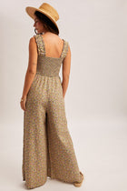 Ditsy Floral Smocked Jumpsuit
